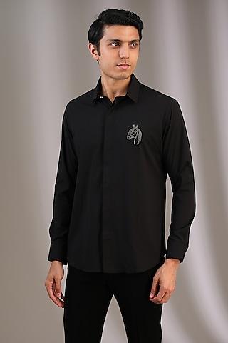 black acetate shirt