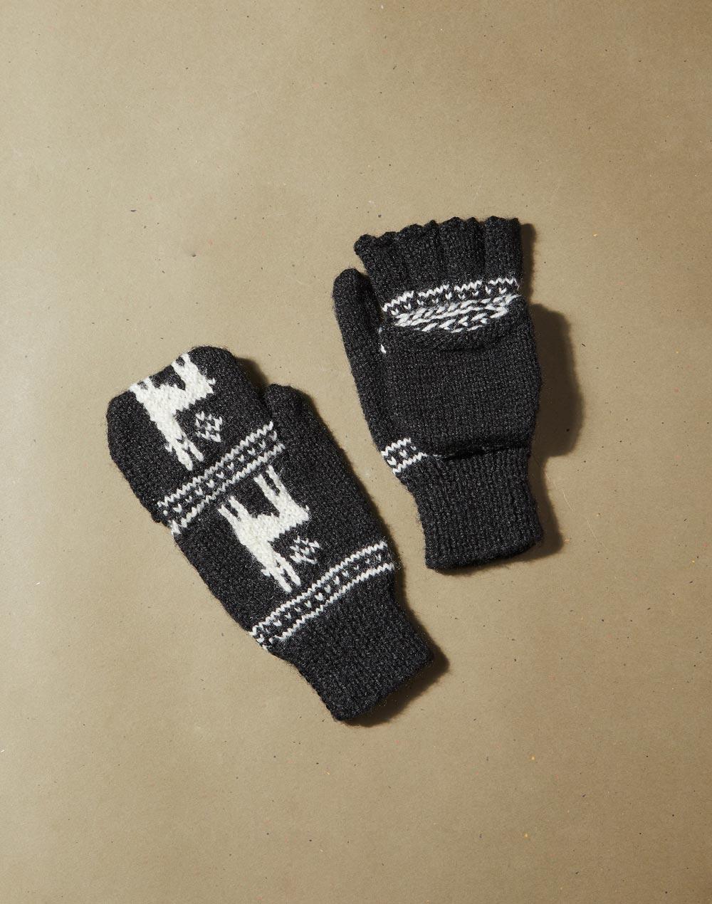 black acrylic gloves