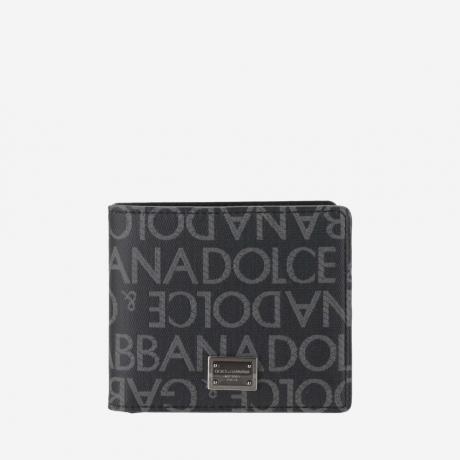 black all-over monogrammed wallet