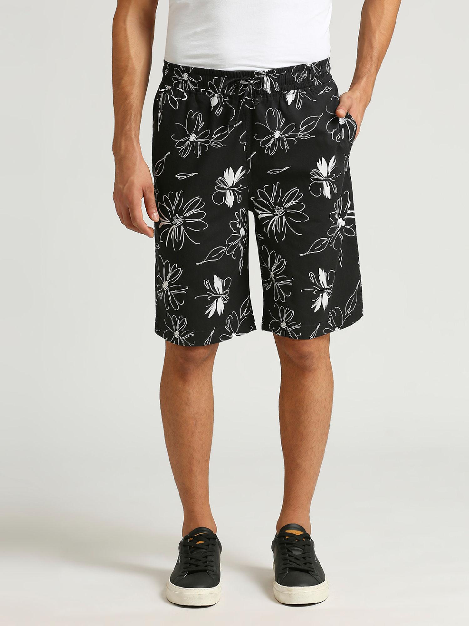 black all over printed shorts