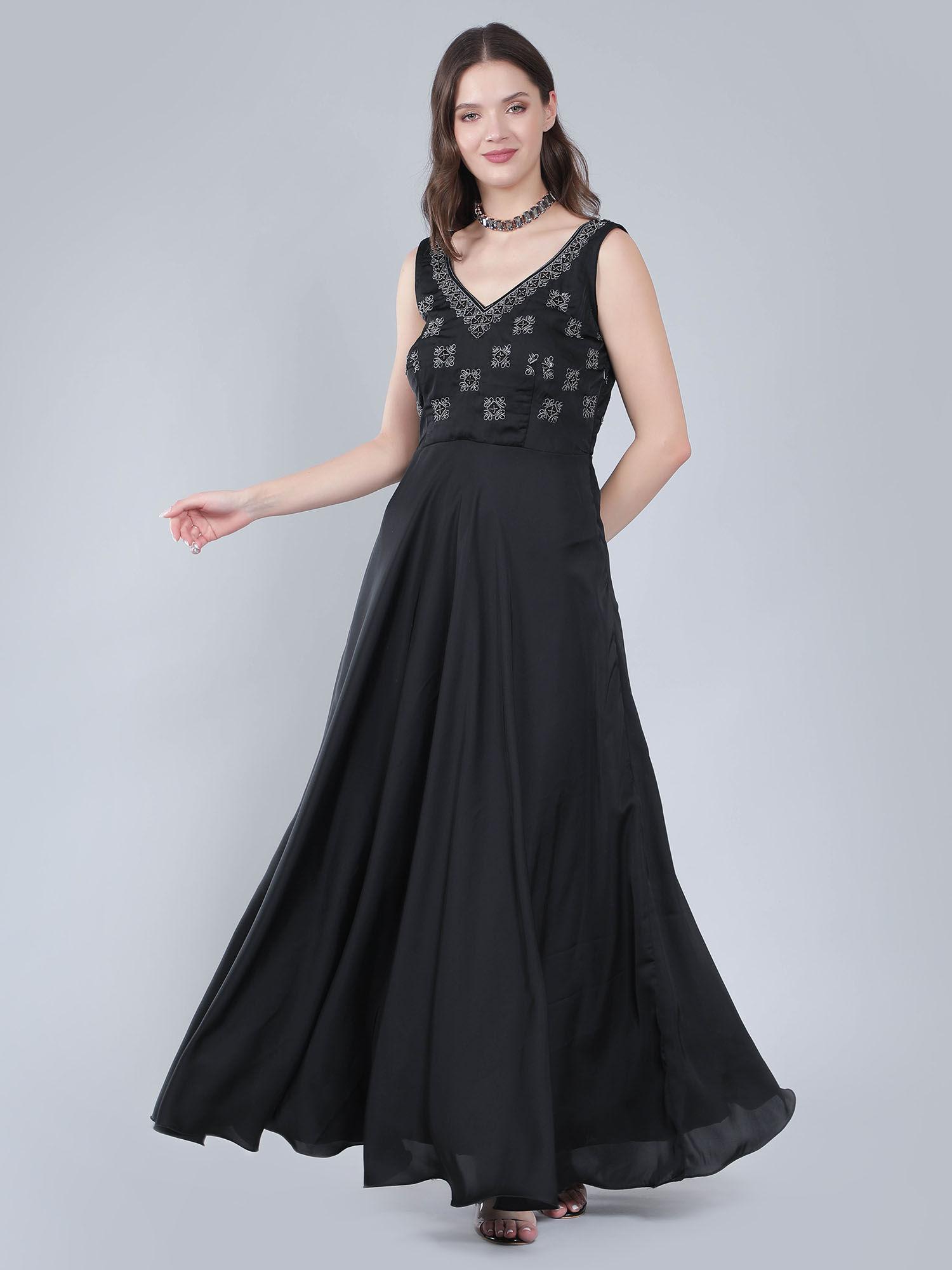 black anarkali gown