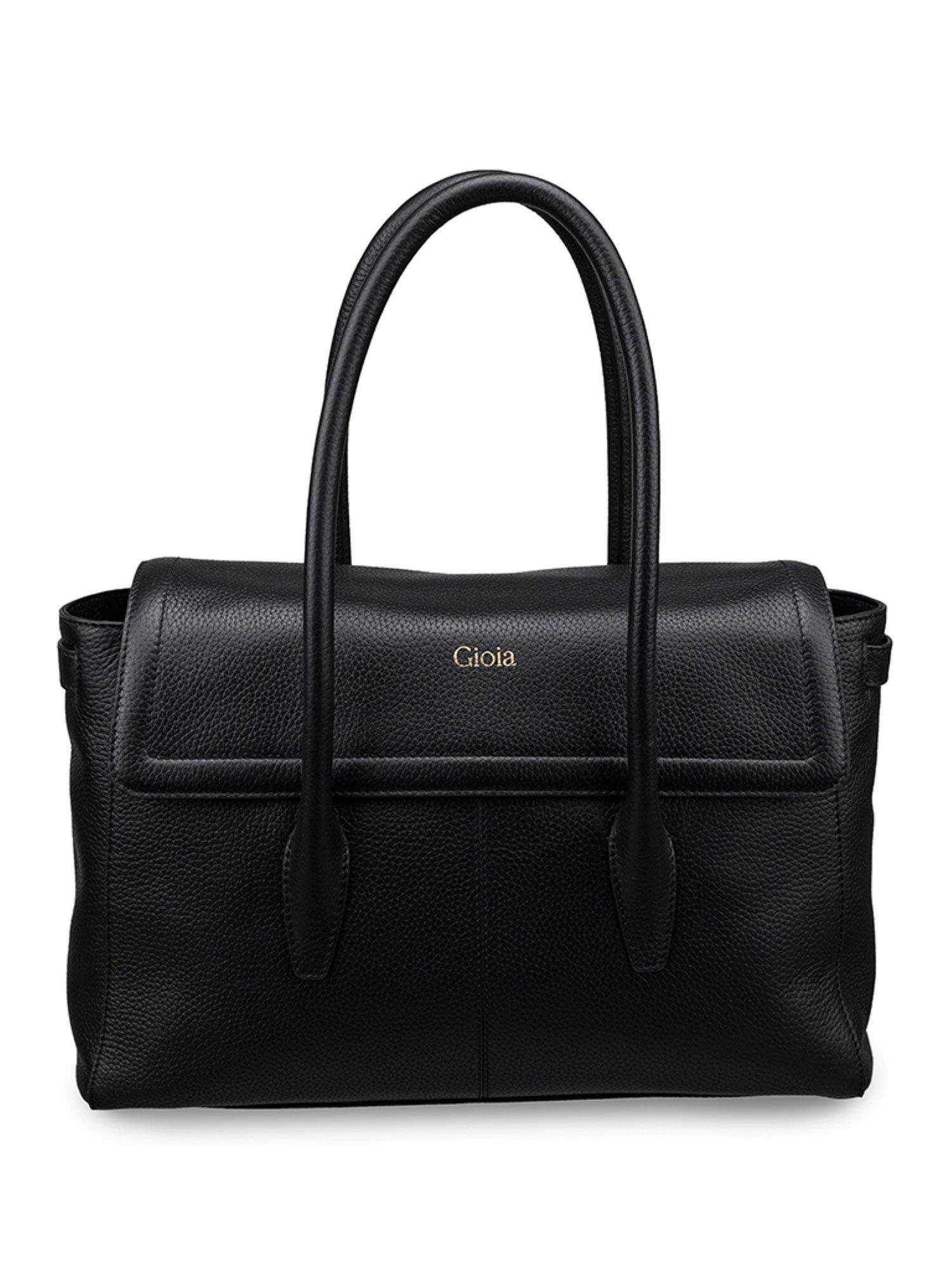 black anna flap-over handbags