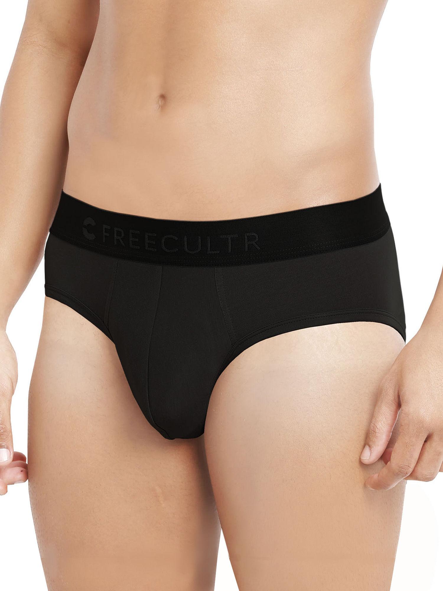 black anti-microbial air-soft micromodal solid brief