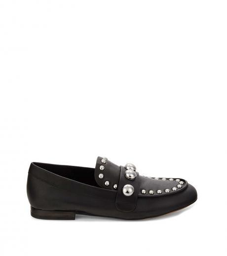 black avah pearl studded loafers