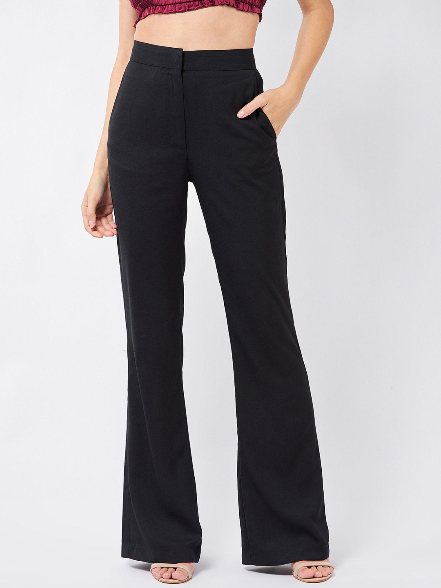 black back slit trousers