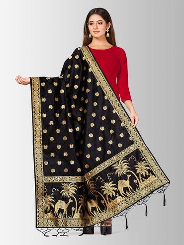 black banarasi art silk dupatta