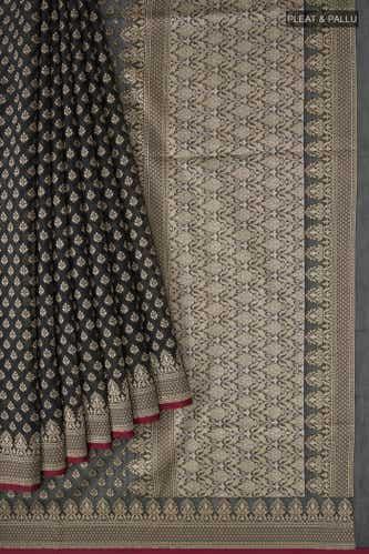 black banarasi silk cotton saree