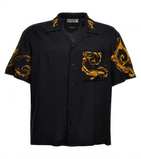 black barocco print shirt