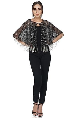 black beaded embellished shrug