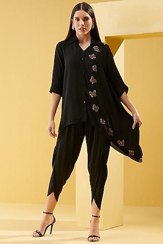black beads embroidered tunic