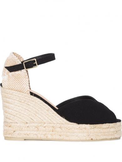 black bianca wedge heel espadrilles