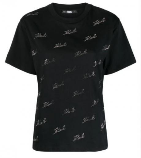 black black all-over logo print t-shirt