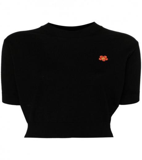 black black boke flower wool jumper