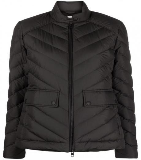 black black chevron quilted short jacket