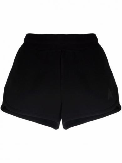 black black elasticated short-shorts shorts