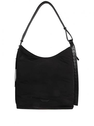 black black fabric shoulder bag