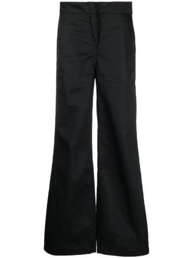 black black flare-leg trousers