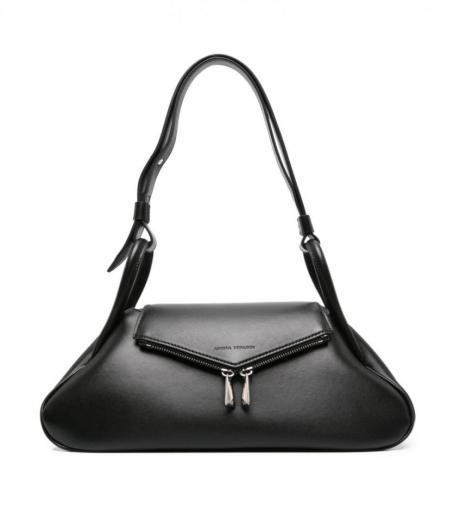 black black gemini leather shoulder bag