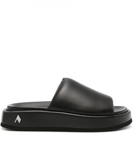black black leather sandals