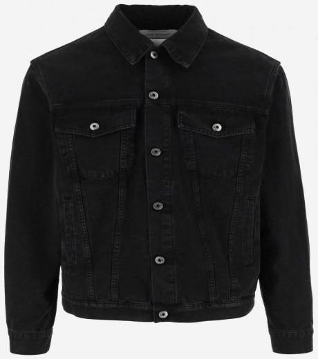 black black logo embriodered denim jacket