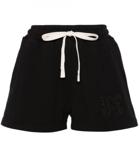 black black logo embriodered shorts