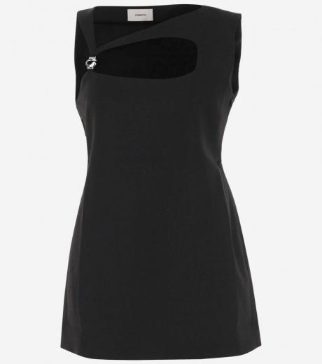 black black logo front dress