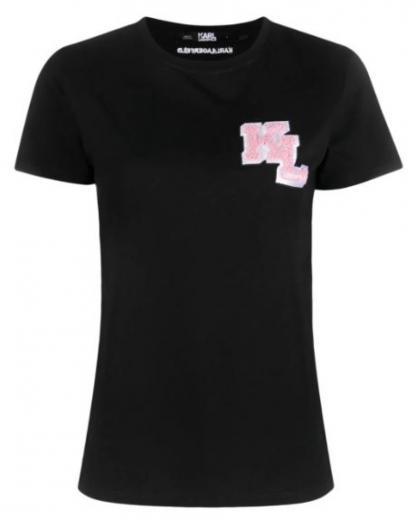 black black logo print t-shirt