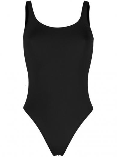 black black scoop neck bodysuit