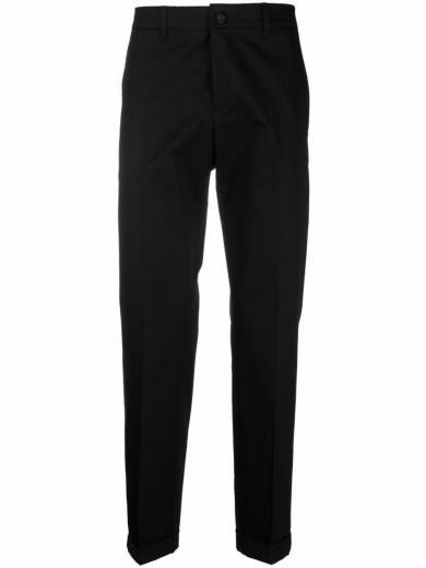 black black straight-leg tailored trousers