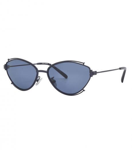 black blue oval sunglasses