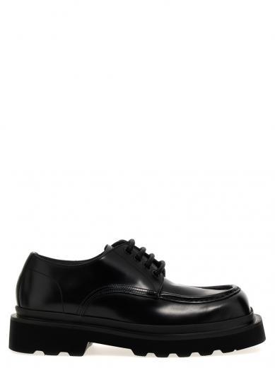black brushed leather dress shoes