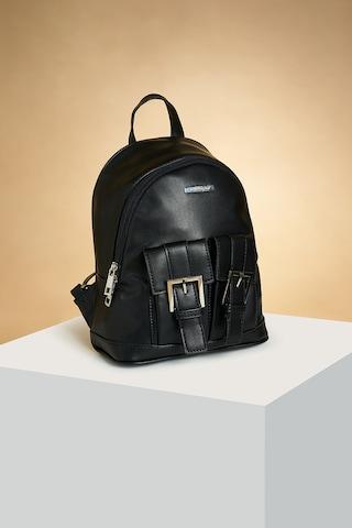 black buckle casual pu women backpack