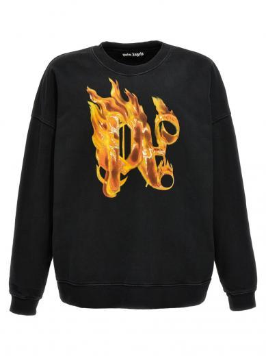 black burning monogram sweatshirt