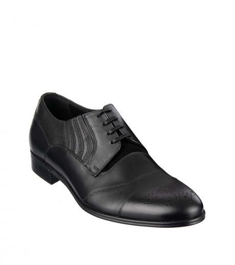 black cap toe lace ups