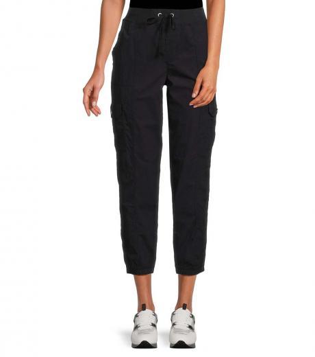 black cargo cropped joggers