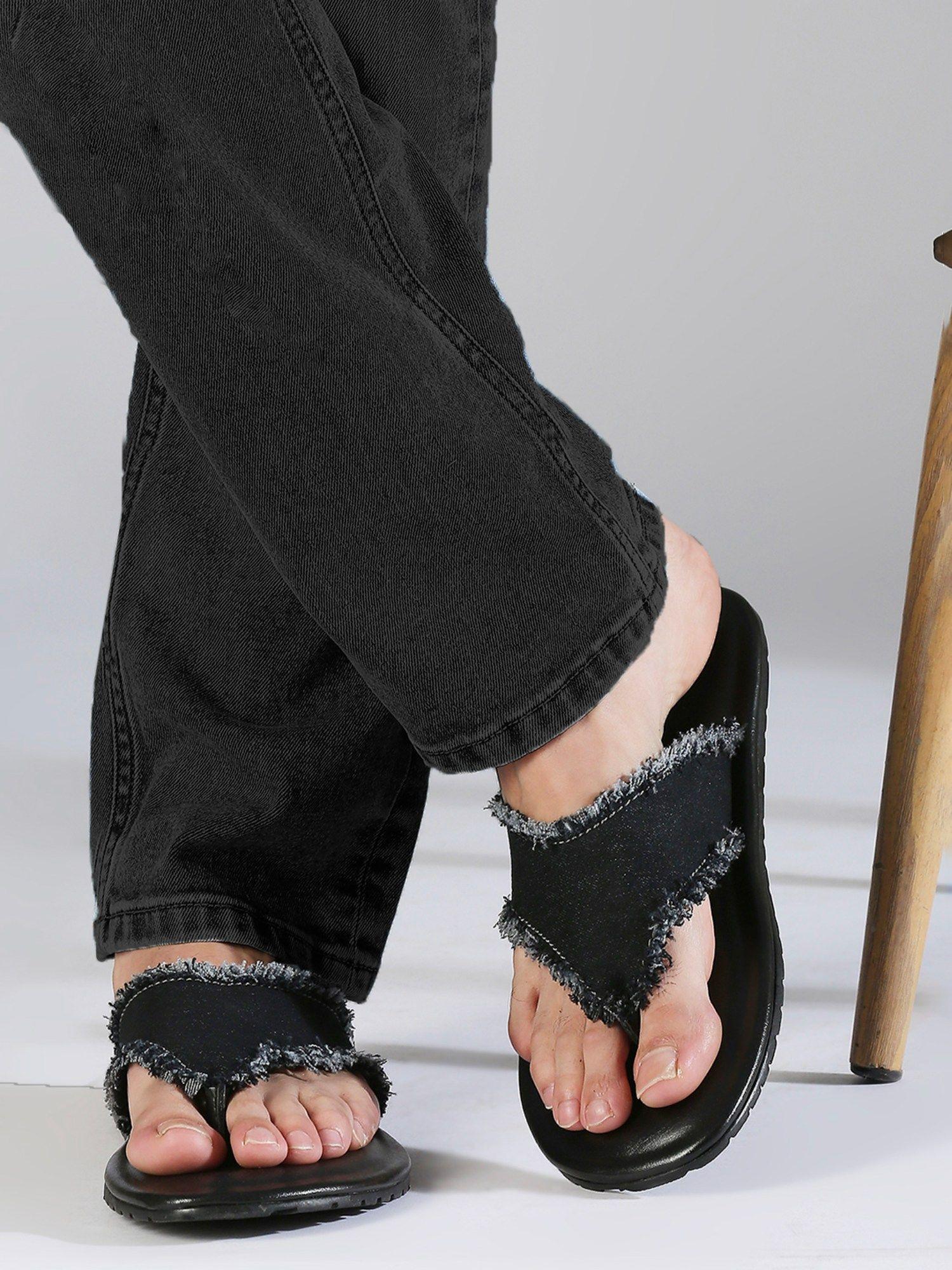 black casual sandals