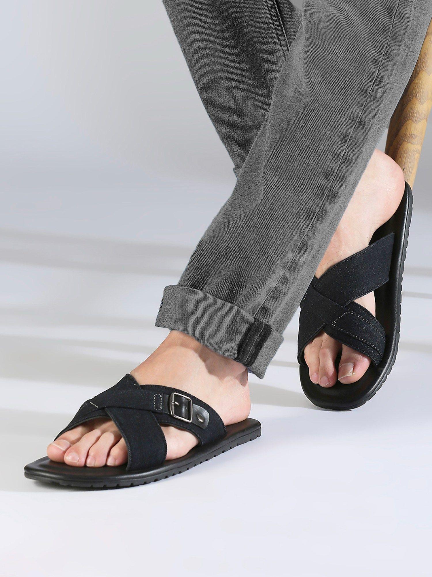 black casual sandals