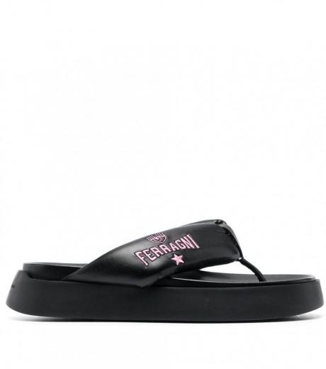 black cf platform flip flops