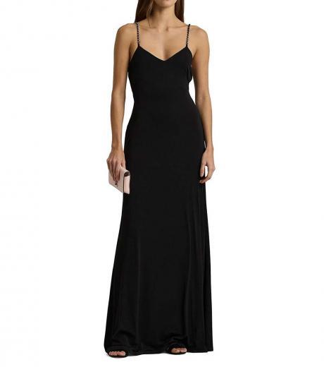 black chain strap maxi dress