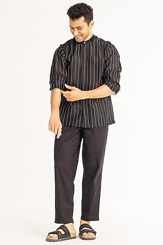 black chanderi shirt