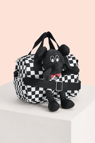 black check casual nylon girls small bag