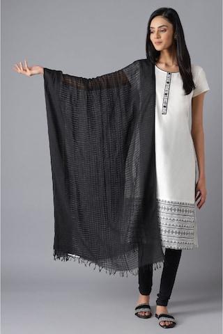 black check cotton dupatta