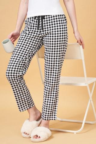 black check full length  sleepwear women regular fit  pyjama