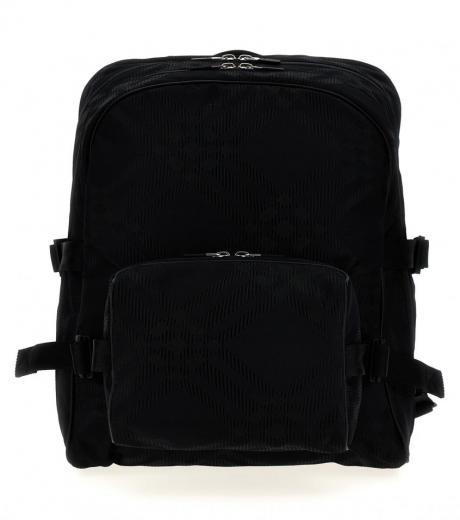 black check jacquard backpack