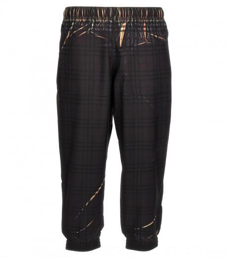 black check print joggers