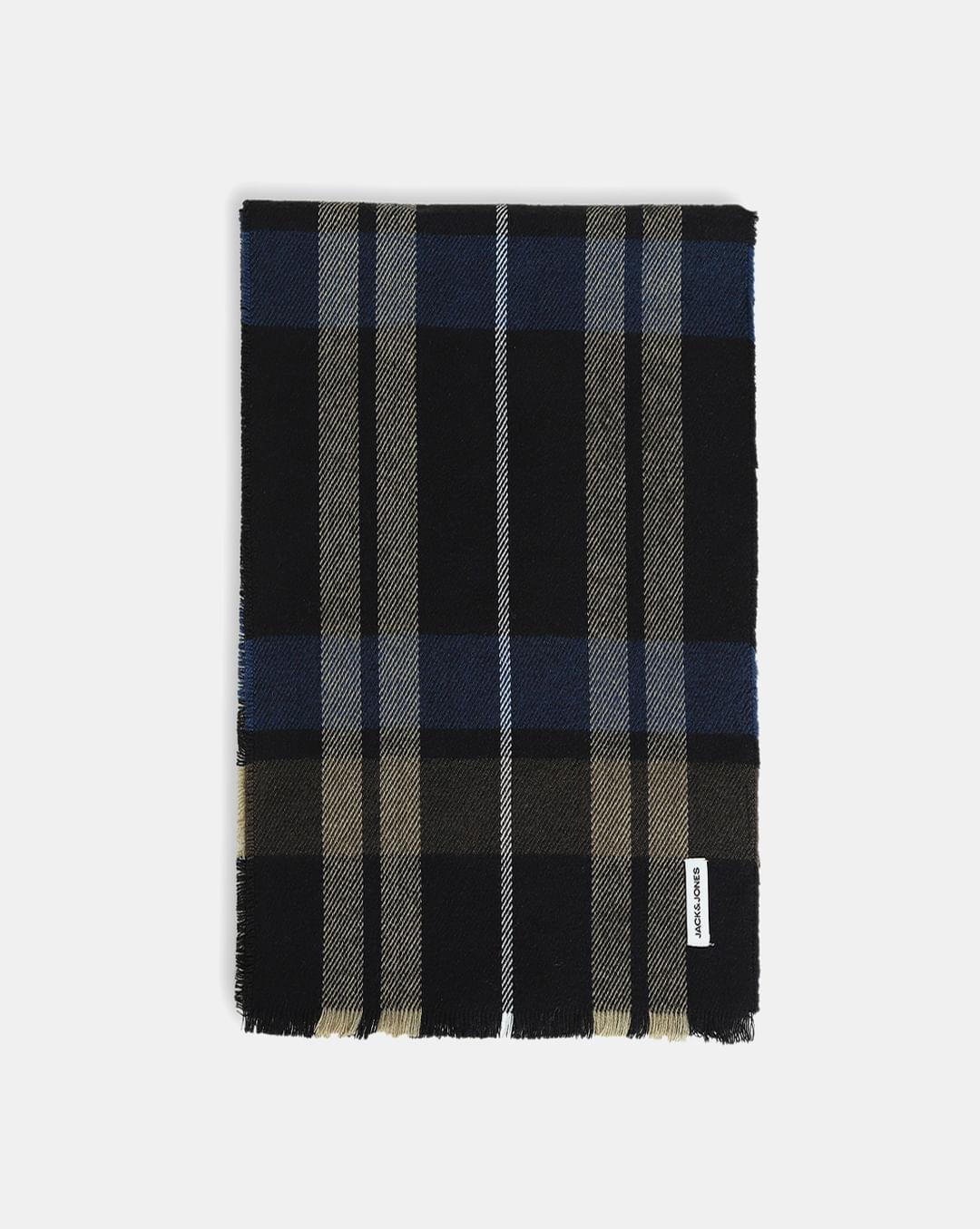 black check woven scarf