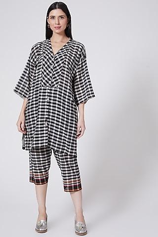black checkered cotton dress