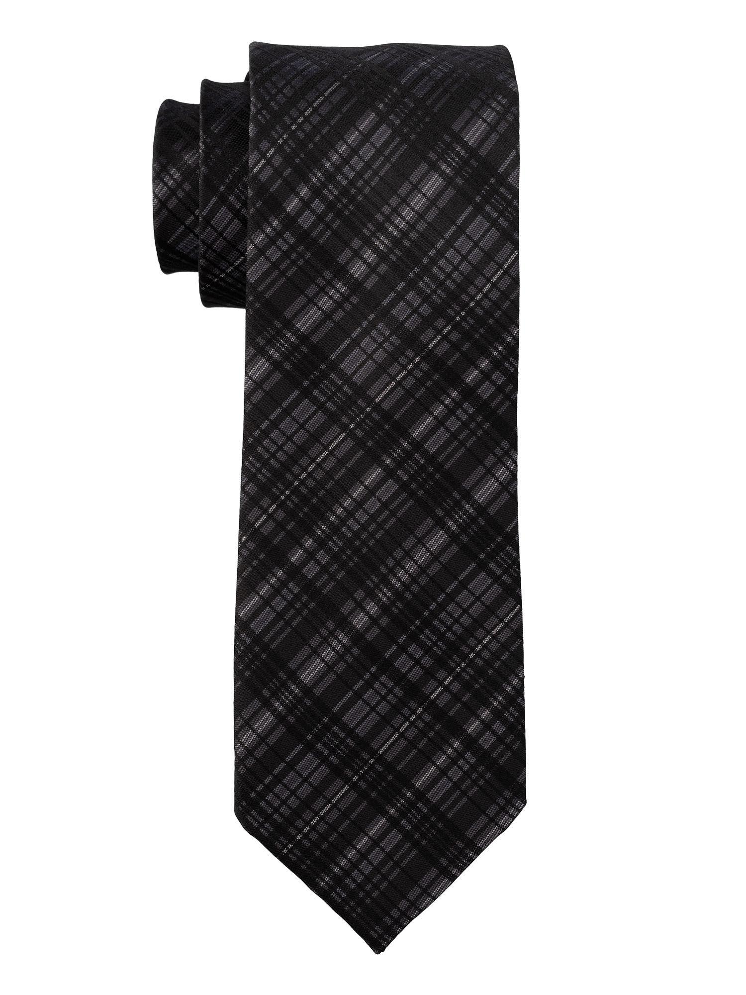 black checkered silk tie