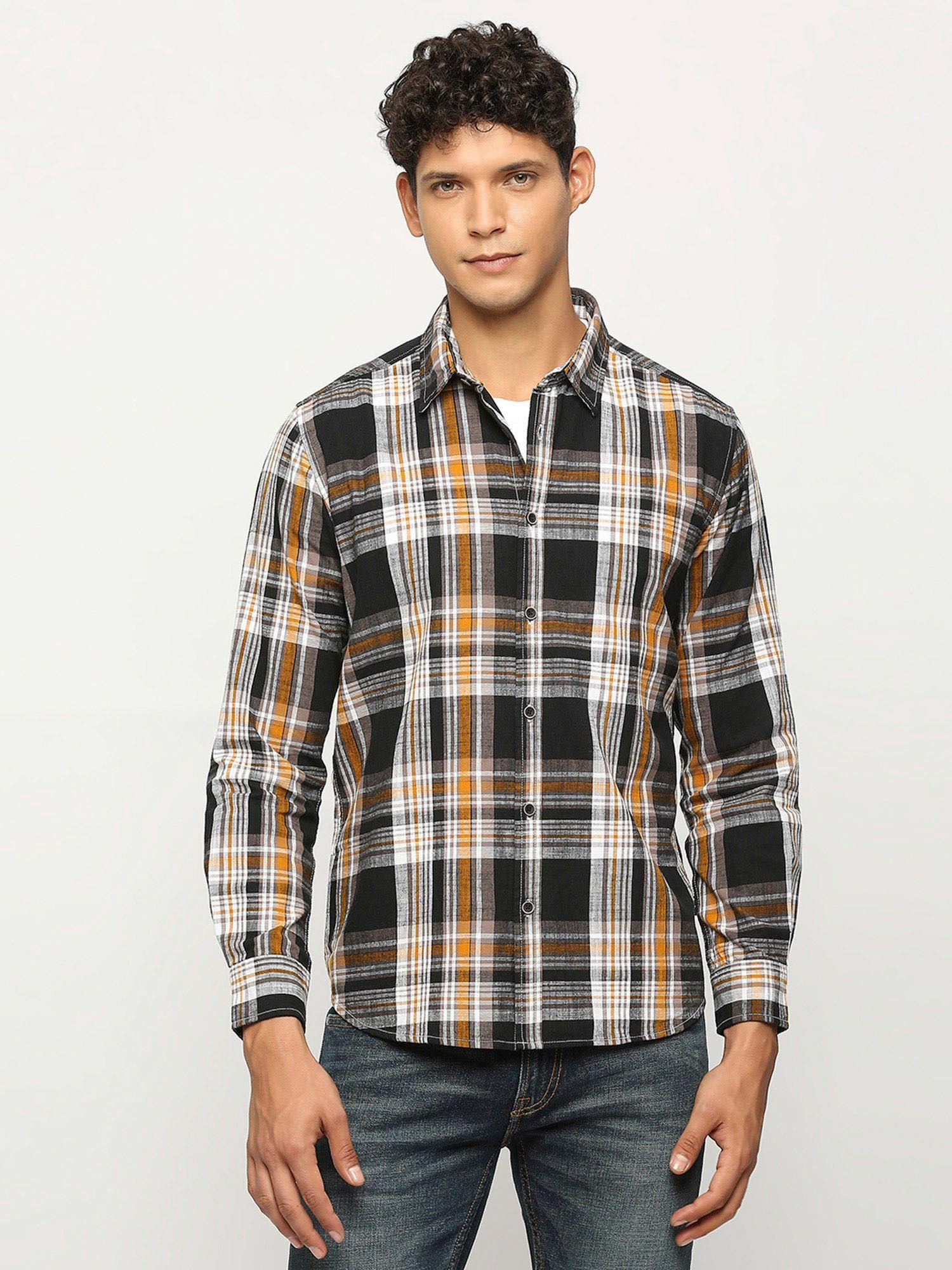 black checks long sleeve shirt