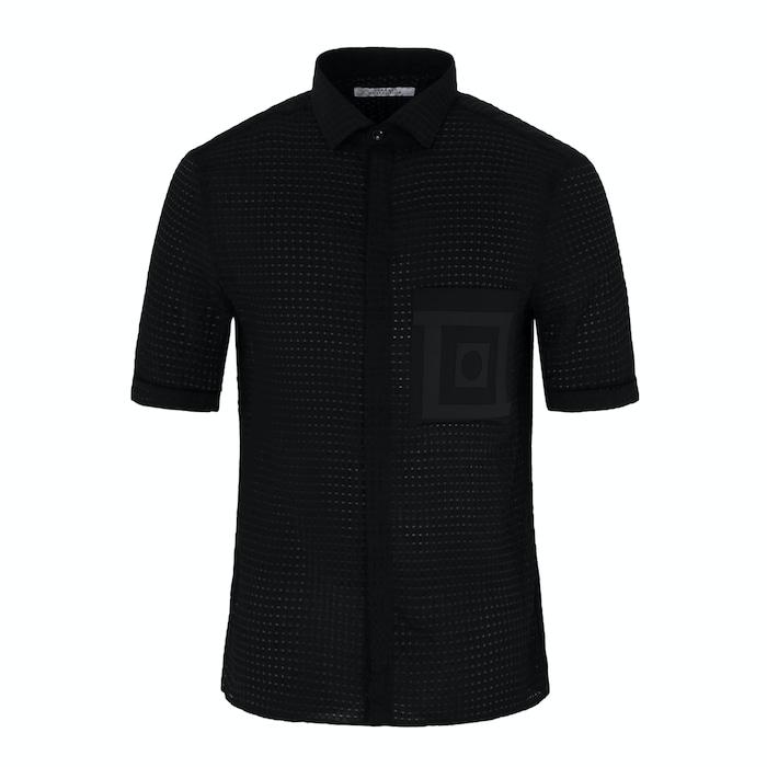 black chequered shirt